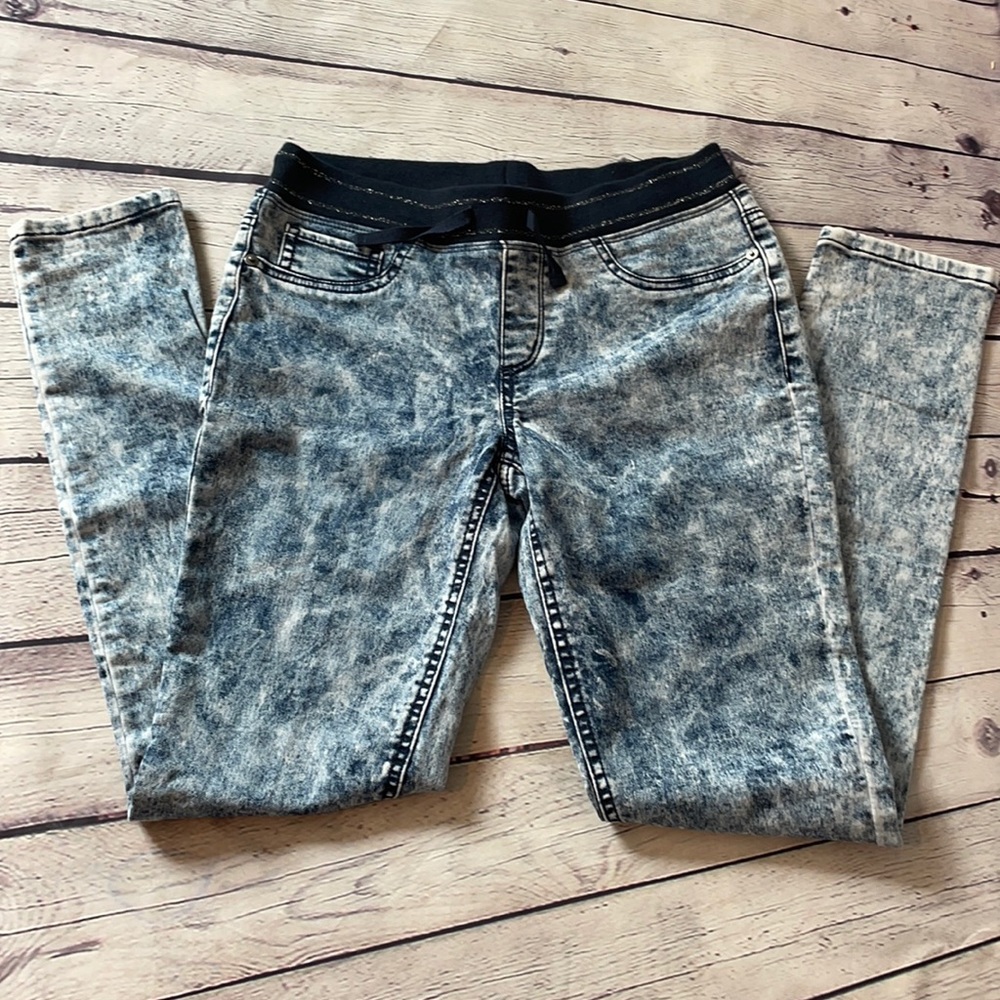 SO girls jeggings acid wash